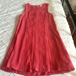Altar’d State medium coral lace mini dress
